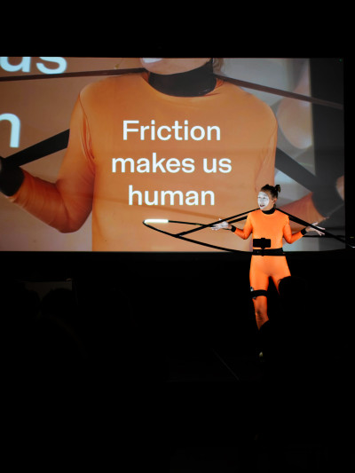 'What makes us human' performance at V2 Rotterdam, image Lana Mesic
